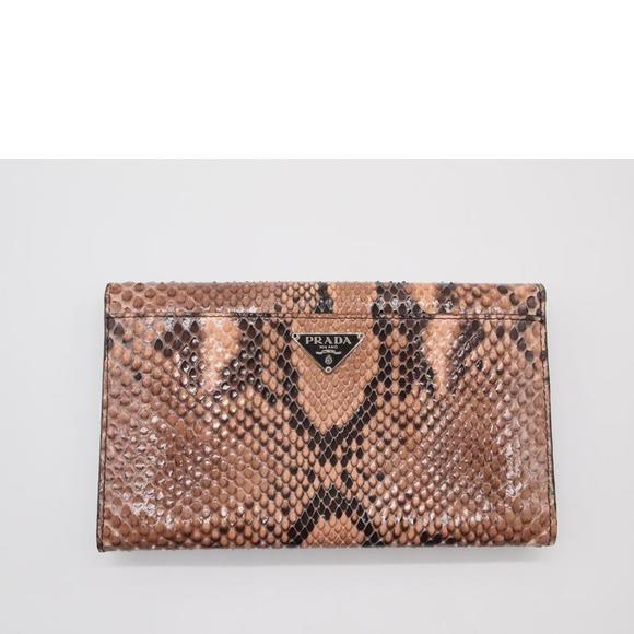 PRADA Prada Python Bi-fold Wallet Black - Picture 2 of 7